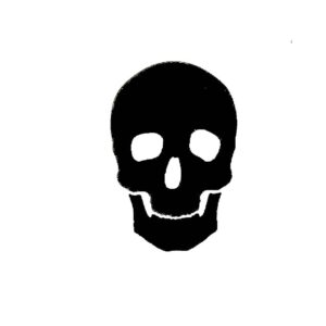 Generic Skull Stencil, Reusable, Precision-Cut Mylar, 4-Inch, Perfect for Halloween Decor and Edgy Art Projects, White