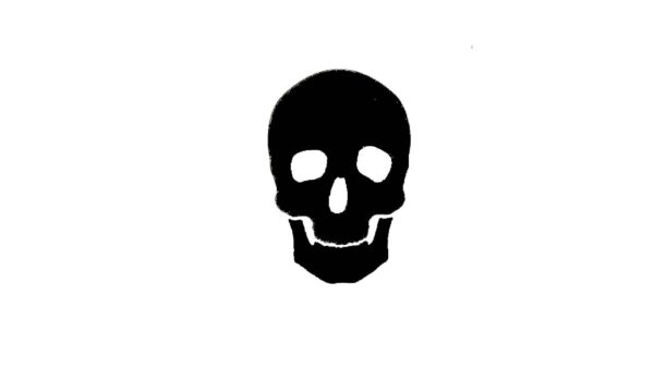 Generic Skull Stencil, Reusable, Precision-Cut Mylar, 4-Inch, Perfect for Halloween Decor and Edgy Art Projects, White
