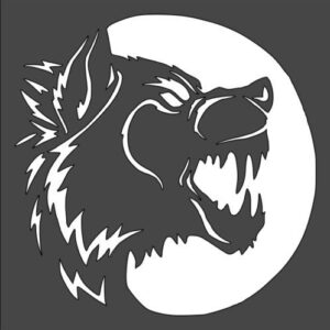 Stencil Wolf Werewolf Moon, Plastic Reusable