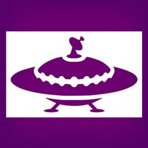Alien Ship Stencil for Painting, Reusable Plastic, , Perfect for Crafts and Home Decor
