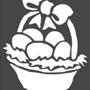 Stencil Basket with Chicken Eggs Easter, Plastic Reusable