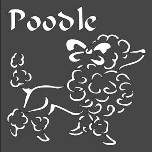 Stencil Poodle Dog Sign, Plastic Reusable