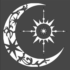 Stencil Moon Star Sun, Plastic Reusable