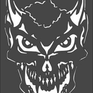 Stencil Demon with Horns, Plastic Reusable
