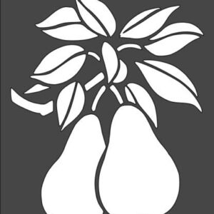 Stencil Pears, Plastic Reusable