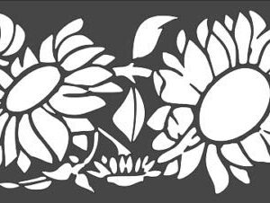 Stencil Two Sunflowers, Plastic Reusable