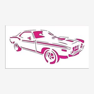 1972 Classic Muscle Car Stencil Reusable Sturdy Flexible Transparent 10mil Mylar Arts and Crafts Material Scrapbooking for Airbrush Painting Drawing