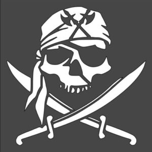 Stencil Skull Pirate, Plastic Reusable