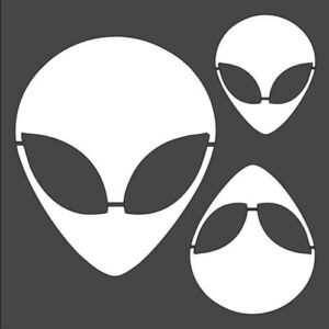 Stencil Alien Head Design, Plastic Reusable
