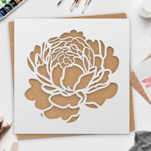 Peony Flower Stencil, DIY Stencils for Artistic Projects and Paiting