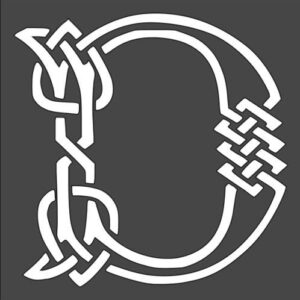 Stencil Celtic Initial D design, plastic reusable