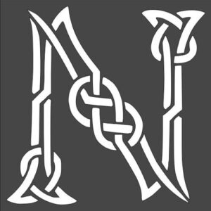 Stencil Celtic Initial N, Plastic Reusable