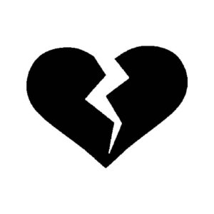Generic Broken Heart Stencil, 4-Inch, Reusable Plastic, Emotional Crafting and Personalized Decor, DIY Art Projects, White