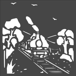 Stencil Train Railway, Plastic Reusable