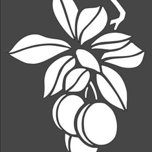 Stencil Peaches, Plastic Reusable