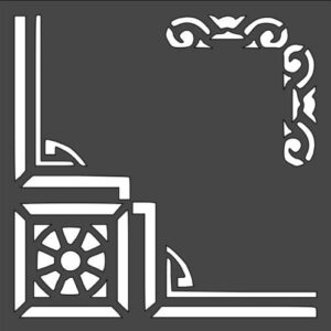 Stencil Corners Design Pattern, Plastic Reusable