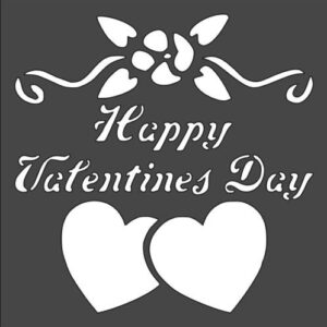 Stencil Happy Valentine's Day, Plastic Reusable