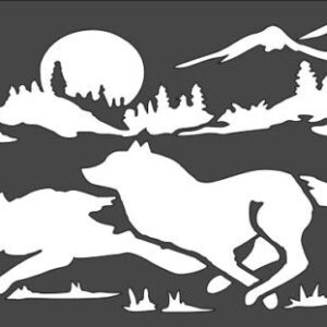Stencil Wolves Moon Forest The Mountains Grass, Plastic Reusable