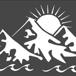 Stencil Viking Theme Mountains Sun sea, Plastic Reusable