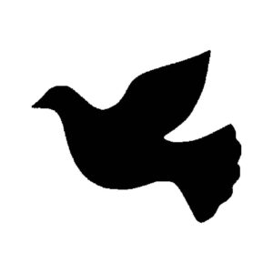 Generic Dove Stencil, Reusable, Precision-Cut Mylar, 4-Inch, Perfect for Peace-Themed Crafts and Decorations, White
