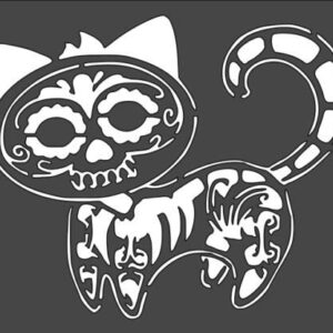 Stencil cat Skeleton, Plastic Reusable