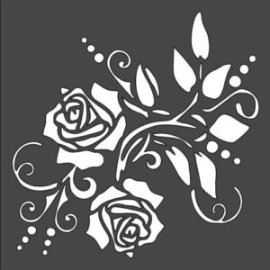 Stencil Rose Abstract Pattern, Plastic Reusable