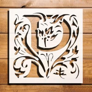 Letter Initial P Stencil for Painting on Walls, Wood, and Canvas - Reusable Plastic Template for DIY Crafts, Art Supplies, and Scrapbooking - 5.5" L x 5.5"