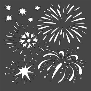 Stencil Fireworks Holiday Stars, Plastic Reusable
