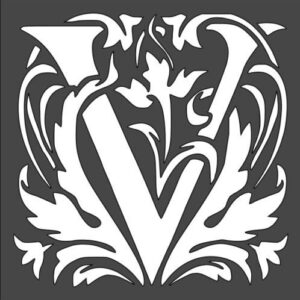 Stencil Letter Initial V Design, Plastic Reusable