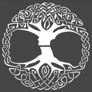 Stencil Celtic Tree in a Round Pattern, Plastic Reusable