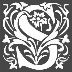 Stencil Large Letter S with Patterns, Plastic Reusable