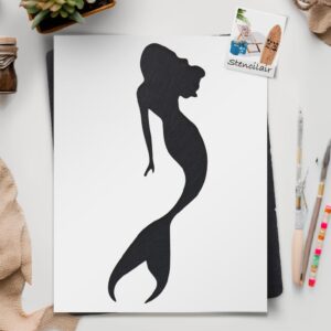 Mermaid Stencil Template - Reusable for Painting on Walls, Wood, DIY Arts and Crafts Projects - LIONX
