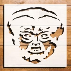 Werewolf Face Stencil for Painting, Plastic Reusable 5.5" L x 5.5" W - Perfect for Halloween Crafts, DIY Projects, and Creative Art