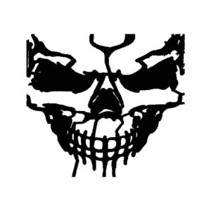Generic Scary Skull Stencil, Reusable Plastic Template, 5x6 Inch, Durable for Halloween Crafts and Decor, White
