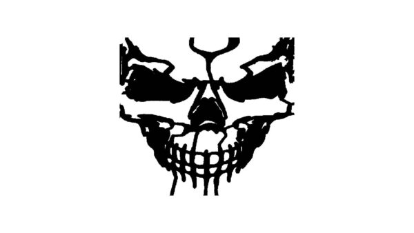 Generic Scary Skull Stencil, Reusable Plastic Template, 5x6 Inch, Durable for Halloween Crafts and Decor, White
