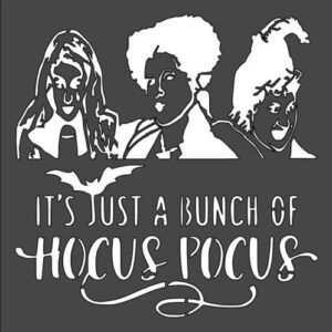 Stencil Hocus Pocus bat, Plastic Reusable