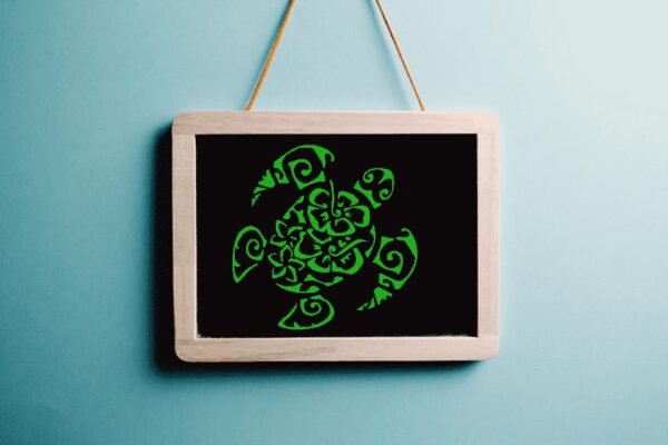Custom Nautical Tiki Turtle Flower Stencil - , Personalized Reusable Plastic Stencil for DIY Oceanic Creations - Image 3