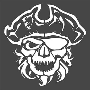Stencil Skull Pirate, Plastic Reusable