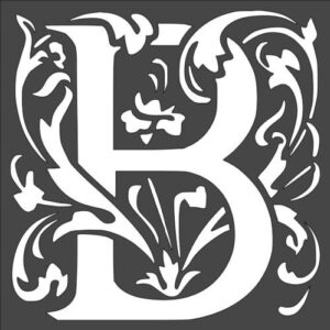 Stencil Capital Letter B with Patterns, Plastic Reusable