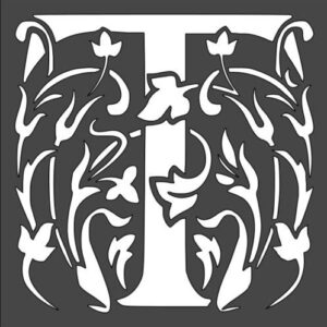 Stencil Letter Initial T Design, Plastic Reusable