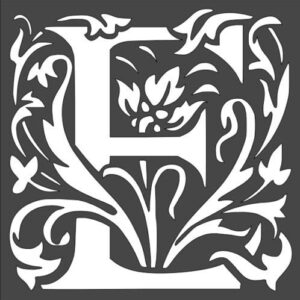 Stencil Large Letter E with Patterns, Plastic Reusable
