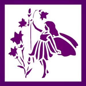 Fairy Cornflowers Stencil for Painting, Reusable Plastic, , Ideal for Crafts and Home Decor