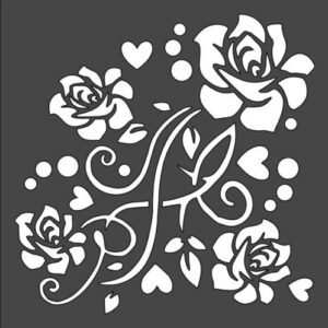 Stencil Rose Design, Plastic Reusable