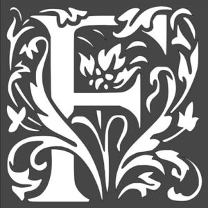 Stencil Letter Initial F, Plastic Reusable