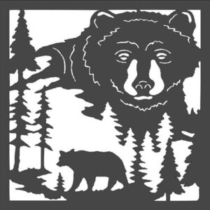 Stencil Big Bear Forest Nature, Plastic Reusable