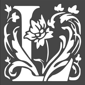Stencil Letter Initial L Design, Plastic Reusable