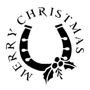 Generic Christmas Horseshoe Stencil, 5.5x5.5 Inch, Reusable Plastic, Holiday Crafting and Home Decor, Festive DIY Projects, White