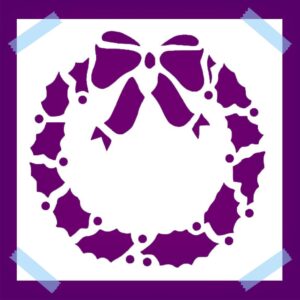 Wreath Stencil for Painting, Reusable Mylar Plastic,