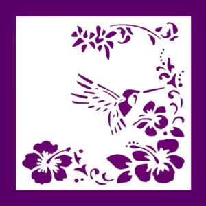 Hummingbird Stencil for Painting, Reusable Plastic, , Floral Design