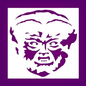 Werewolf Face Stencil – Reusable Plastic Template for DIY Crafts, Painting, Horror Art & Scrapbooking